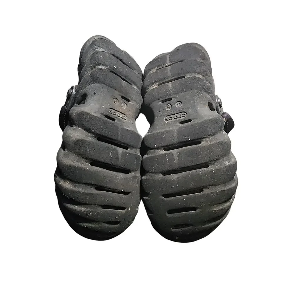 Crocs Slip On Unisex Echo Clogs Black Adjustable Strap J5